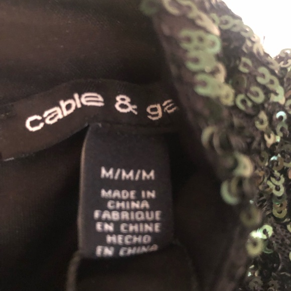 Cable & Gauge Long Sleeved Emerald Green Sequin Top, Size Medium NWT - Picture 7 of 8
